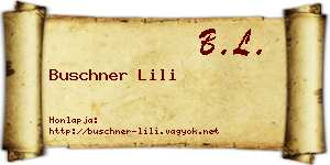 Buschner Lili névjegykártya